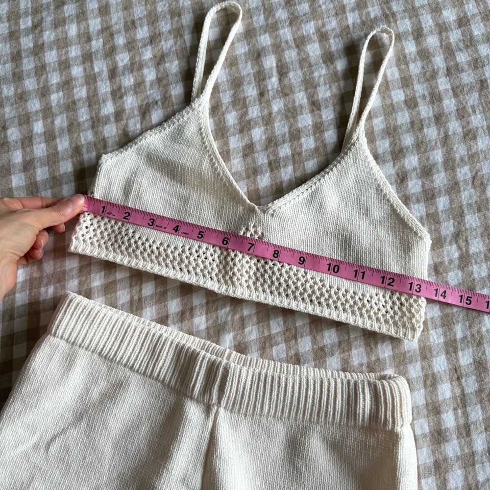 Zara Cream Knit Bralette and Shorts Set - Picture 10 of 12